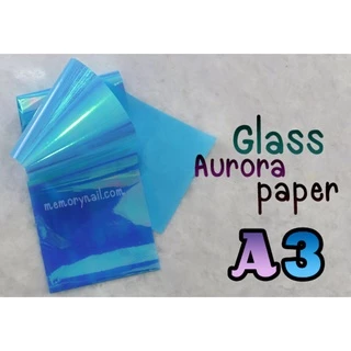กระดาษแก้วออโรรา Glass Aurora Paper 2 ขนาด4X40cm กระดาษแก้วแต่งเล็บ ติดเล็บ