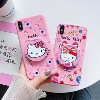 เคสโทรศัพท์มือถือ ลายการ์ตูนคิตตี้ สามมิติ ติดกระจกแต่งหน้า สําหรับ ซัมซุง กาแล็กซี่ A10 M10 A10S A20 A30 M10S A20S A50 A30S A50S A70 A70S A71 A6 2018 A6 Plus 2018 A7 2018 A9 2018 A9 Pro 2018 A9S A5 2017 A7 2017 A5 2018 A8 Plus 2018