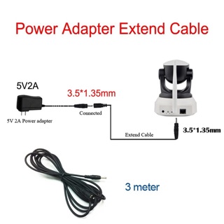 สายไฟกล้องวงจรปิด สายไฟเพิ่มความยาว ขนาด 3.5x1.35มม.(3M/5M)  DC 5V สำหรับกล้อง IP Camera ขนาดเล็ก