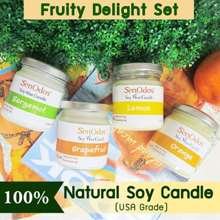 SenOdosเทียนหอมระเหย อโรม่า ชุดกลิ่นผลไม้ Fruity Big Set ขนาดใหญ่
190g x 4 กลิ่น