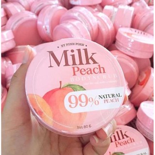 Milk Peach Body Scrub By FONNFONN สครับพีช  1 กระปุก