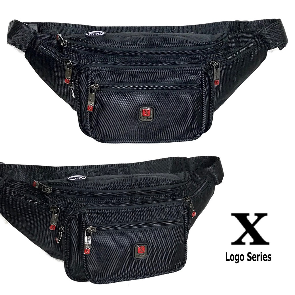X Logo Multi-Zipper Premium Men กระเป๋าคาดเอวกระเป๋ากระเป๋ากระเป๋าคาดหน้าอก