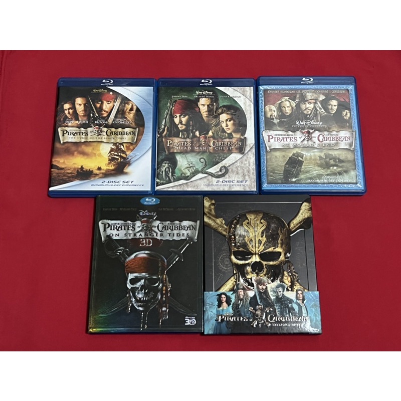 Blu-ray Pirates Of The Caribbean 1-5(แผ่นแท้ ดูระบบ2Dได้ทุกภาค)