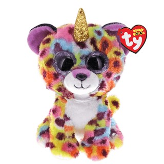 TY ตุ๊กตา ทีวาย Beanie Boos GISELLE - rainbow leopard w/horn size regular -