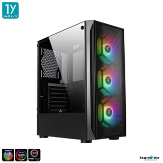 เคสคอมพิวเตอร์ Tsunami Coolman 190-4 ARGB Tempered Glass ATX Gaming Case (รับประกันสินค้า 1 ปี)