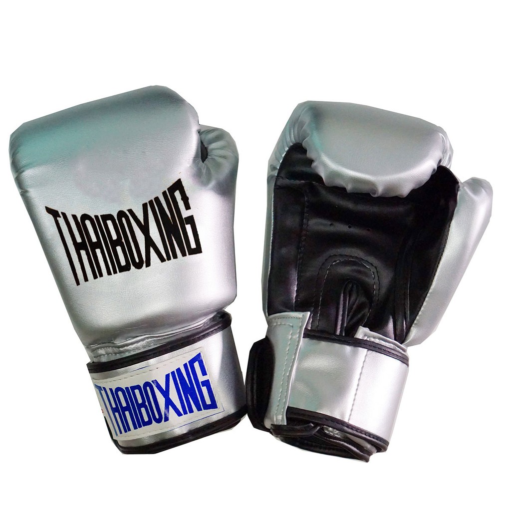 THAIBOXING นวมหนังเทียม สีเงิน