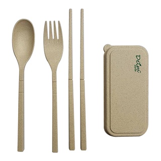 ชุดช้อนส้อมฟาข้าวสาลี DEIM สีครีมWHEAT STRAW CUTLERY SET DEIM IVORY