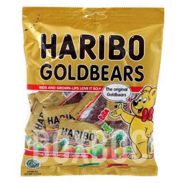 (ประมาณ 16 ห่อเล็ก) Haribo ฮาริโบ ห่อใหญ่จุใจ เยลลี่ผลไม้รูปหมีนำเข้าจากตุรกี ขนาด 200 กรัม