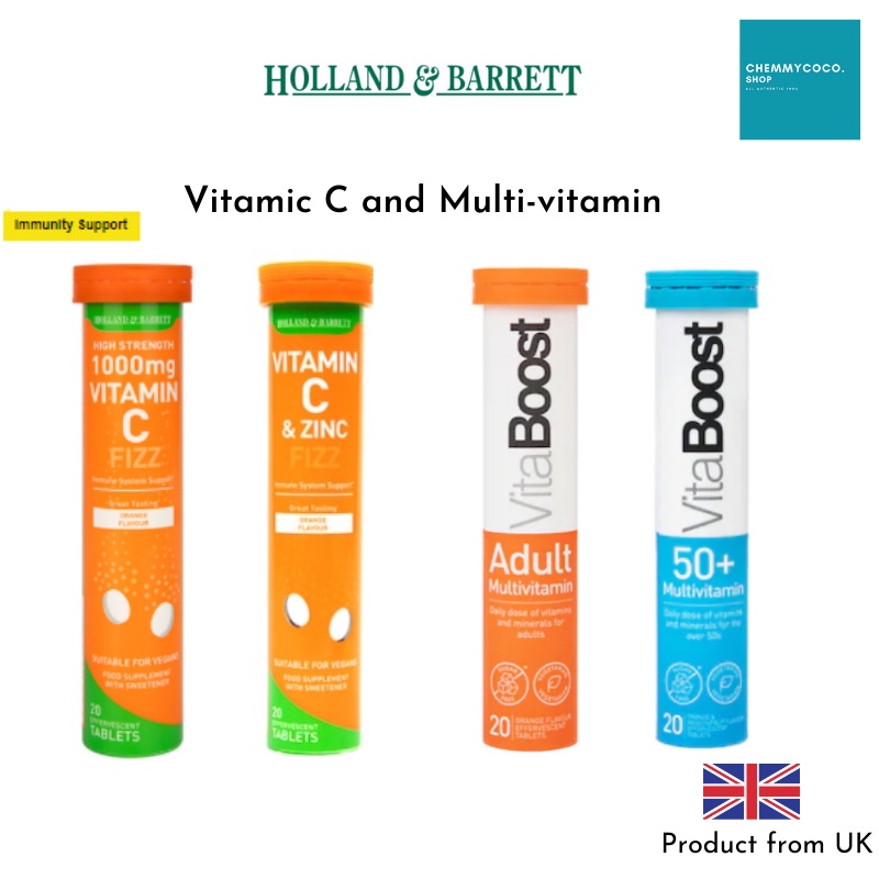 Holland & Barrett Vitamin C & Zinc Orange Effervescent 20 Tablets