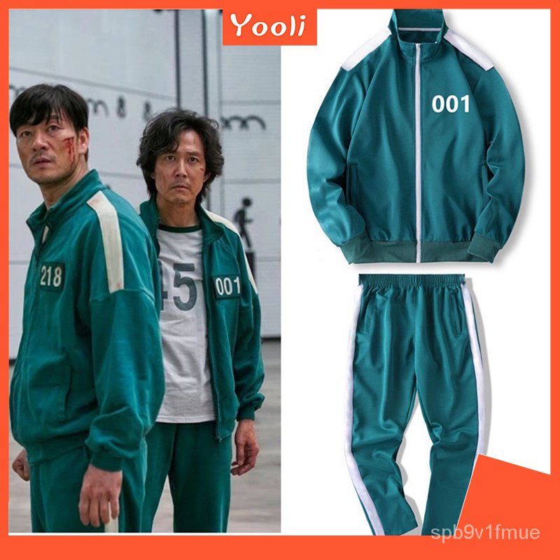 Yooli Squid Game *ready stock*Tracksuit Cosplay Costume Mask Jacket Mens Jacket Jung Hoyeon Same