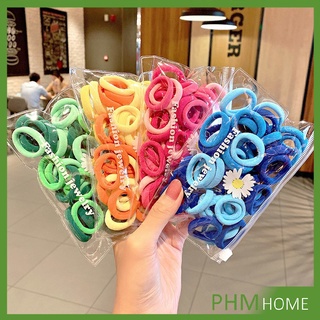 ที่รัดผมเด็ก ที่รัดผมไนลอน สีสันสดใส  สีลูกกวาด 50 เส้น / ซอง childrens hair tie