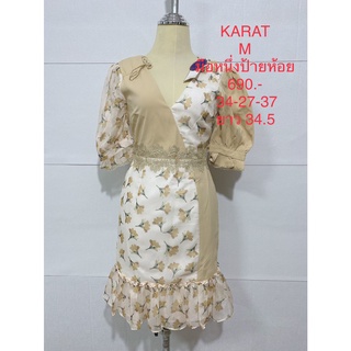 เดรสสั้น สีเหลือง KARAT SIZE M มือหนึ่งป้ายห้อย