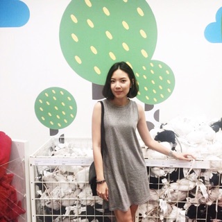 Grey high neck dress