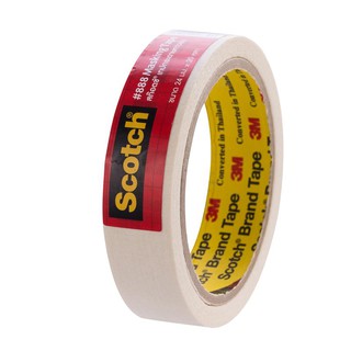 กระดาษกาวย่น แกน3นิ้ว 24มม.x20หลา สีครีม สก๊อตช์ Masking Tape 3  core 24 mm. X20 yd. Scotch Cream Color