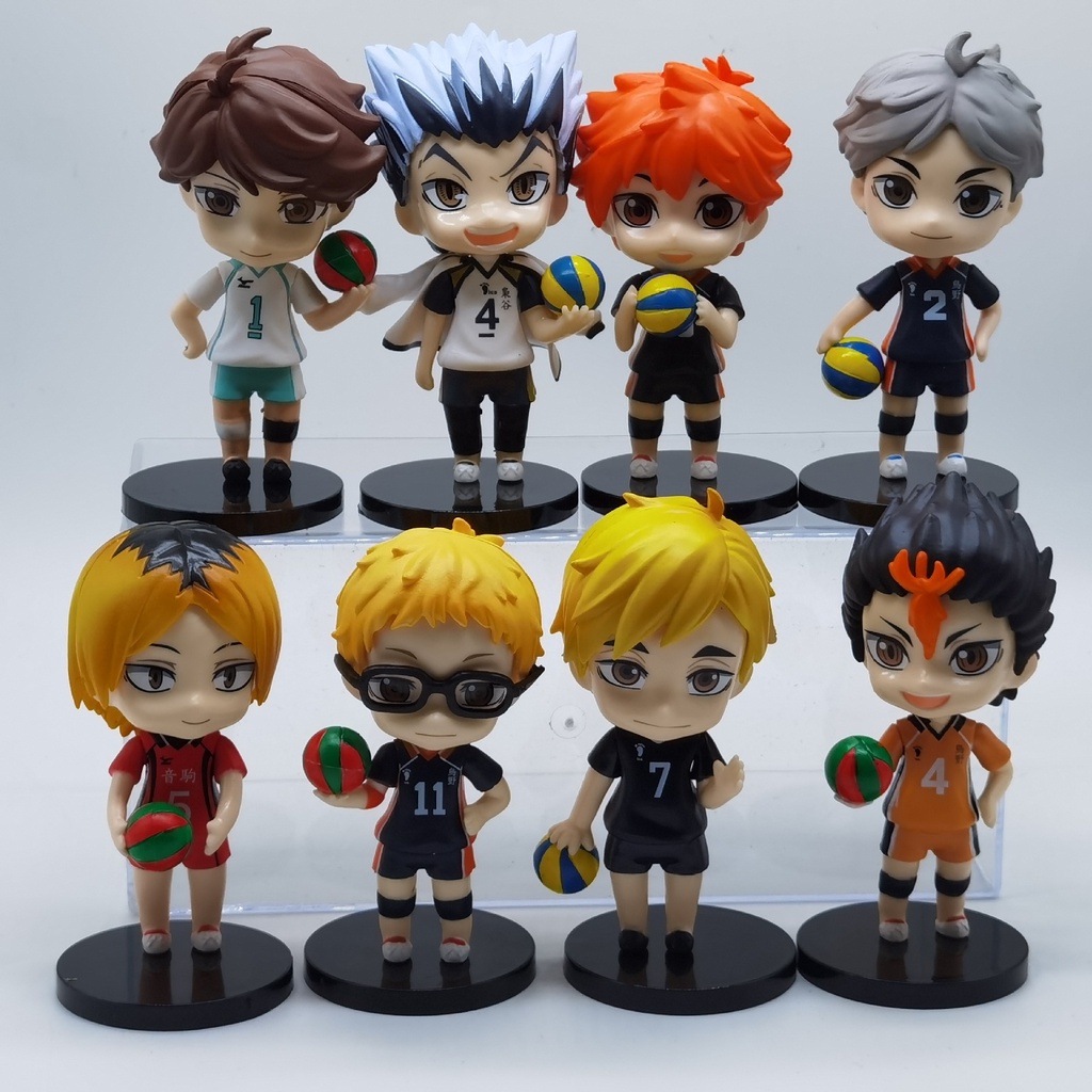 Set 8 Action Figure Haikyuu – Personaggi Hinata, Nishinoya, Kenma, Tsukishima E Altri – Giocattoli PVC Da 10 Cm