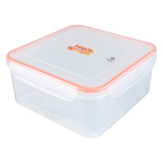 กล่องเก็บอาหาร กล่องใส่อาหาร กล่องอาหารเหลี่ยม POPLOCK 9145 3.55 ลิตร สีส้มFOOD CONTAINER POP LOCK 9145 3.55L ORANGE