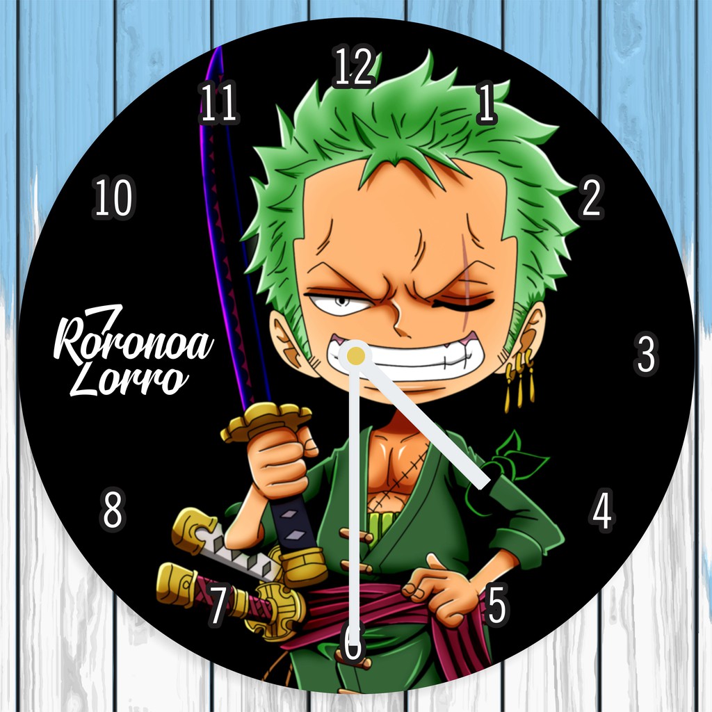 Cute Children S Character Wall Clock Roronoa Zorro Anime Room Decoration One Piece Ctn008 6mn1 ลดเหล อ 662