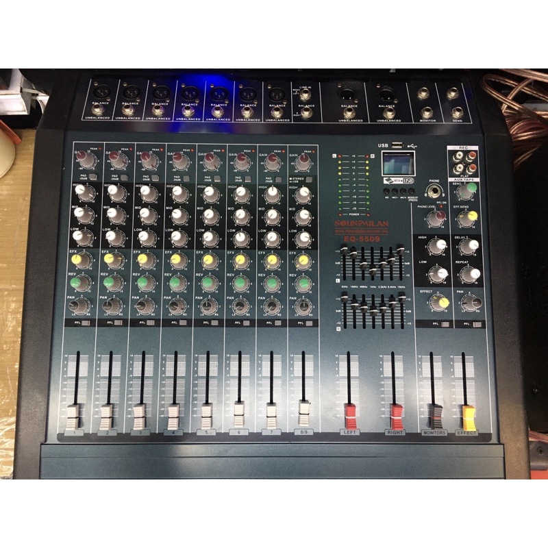 Power Mixer Soundmilan รุ่น EQ-5509  พาเวอร์มิกเซอร์ EQ-5509 PF8 ขนาด 900W Full Option เต็มแม็ก