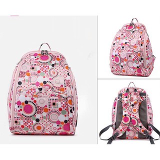 ลด50% ล้างสต๊อก!!  กระเป๋าสัมภาระคุณแม่ BA003 (Set 3 ชิ้น เป้ใบใหญ่ 1 กระเป๋าใส่ขวดนม 1 กระเป๋าใบเล็ก 1) สีชมพู