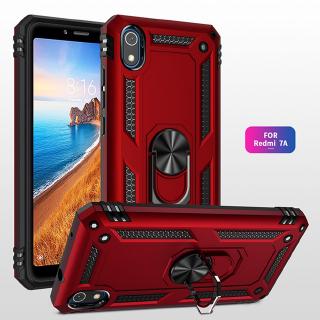 เคสโทรศัพท์มือถือ PC แข็ง กันกระแทก พร้อมแหวนนิ้ว หลากสี สําหรับ Redmi 7A Redmi7A