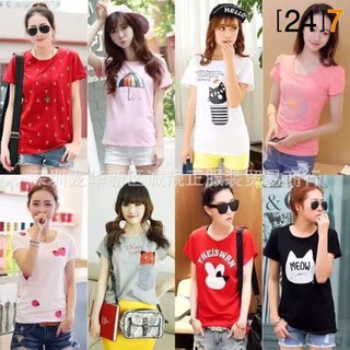 (24)7 (10 ตัว) เสื้อยืดแฟชั่น ขายส่ง