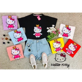 TS001 เสื้อยืดปักลายKitty