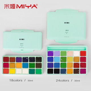 🌈จัดส่งทันที🎨 MIYA HIMI GOUACHE สีกวอช 18/24 สี 30mlgouache รองพื้นภาพวาดนักเรียนพิเศษ