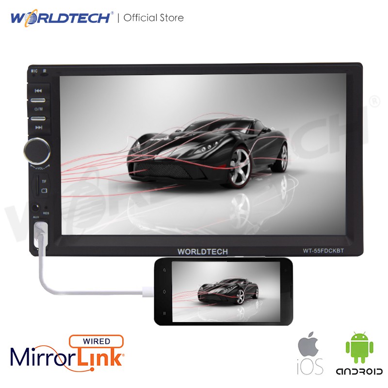 Worldtech รุ่น WT-55FDCKBT-19 เครื่องเสียงรถ,วิทยุติดรถยนต์ 2Din 7 นิ้ว ...