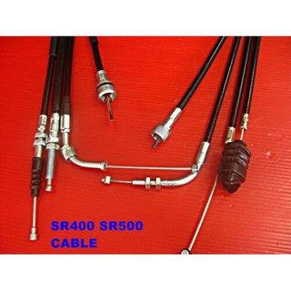 YAMAHA SR400 SR500 THROTTLE BRAKE CLUTCH SPEEDOMETER CABLE SET 4 PCS. //สายคันเร่ง สายเบรก สายคลัทช์ สายไมล์ เซ็ท 4 ชิ้น