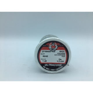 ULTRACORE ตะกั่วบัคกรี ขนาด 1.2มม. หนัก 1 ปอนด์ มีฟลัคในตัว 60/40 Lead Soldering