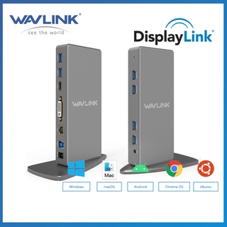 Wavlink แท่นวาง USB 3.0 อลูมิเนียม พร้อมจอแสดงผล สําหรับแล็ปท็อป เดสก์ท็อป แท็บเล็ต และโทรศัพท์มือถือ DP Monitors