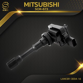 คอยล์จุดระเบิด MITSUBISHI LANCER CEDIA 1.6 / 4G18 - SCM-673 - SURES - คอยล์หัวเทียน มิสซูบิชิ แลนเซอร์ ซีเดียร์