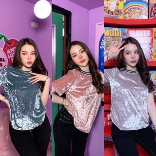 ✨✨𝑁𝑒𝑤 𝐶𝑜𝑙𝑙𝑒𝑐𝑡𝑖𝑜𝑛 ✨✨  "velvet Shirt"เสื้อเนื้อผ้ากำมะหยี่