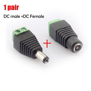 1 คู่ 2.1x5.5 มม. DC Male + Female ปลั๊กแจ็คอะแดปเตอร์เชื่อมต่อ BNC สําหรับกล้องวงจรปิดแถบไฟ LED