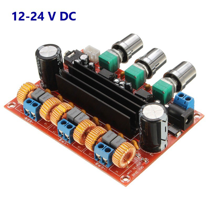 บอร์ดขยายเสียง class d  2.1 50Wx2 + ซับวูฟเฟอร์ 100W พร้อมกล่องใส
