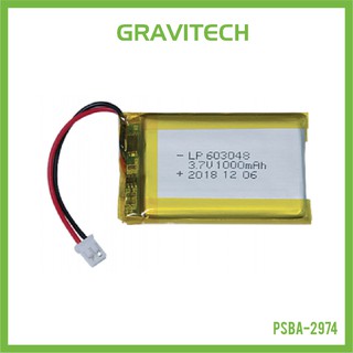 [Gravitechthai]Lithium Ion Polymer Battery LiPo 1000mAh 3.7V - 603048