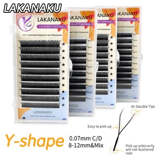 Lakanaku ขนตาปลอมธรรมชาติ แบบหนา 0.07D 0.07C สไตล์ยุโรป และอเมริกา สําหรับแต่งหน้า