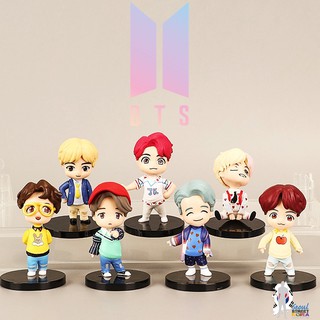 Figure Model BTS X BaskinRobbins ฟิกเกอร์โมเดลบีทีเอสในท่านั่งสุดน่ารักครบเซ็ต 7 ตัว