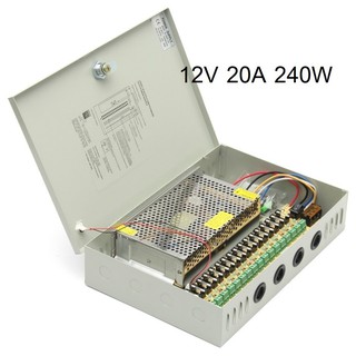 ตู้จ่ายไฟ กล่องรวมไฟ สำหรับกล้องวงจรปิด 10-18 ตัว(Switching Power Supply Box DC 12V 20A 240W for CCTV Camera)