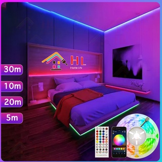 🔥ลดล้างสต๊อก🔥ไฟแต่งห้อง กันน้ำ✨เปลี่ยนฟรี 20 ปี✨โหมดสายรุ้ง แถบไฟ LED ไฟ RGB ไฟติดห้อง ไฟ LED แบบเส้น RGB การซิงโครไนซ์เพลง การไล่ระดับสีที่มีสีสัน 5050 2835 ควบคุมด้วยรีโมต กระพริบเปลี่ยนสีได้ สำหรับตกแต่งบ้าน ห้องนอน