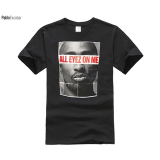 เสื้อยืดผ้าฝ้ายพิมพ์ลายขายดี เสื้อยืด ผ้าฝ้าย พิมพ์ลาย Amaru Shakur All Eyez On Me แฟชั่นฤดูร้อน สําหรับผู้ชาย 2 ชิ้น