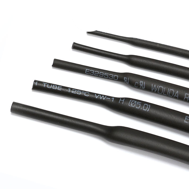 หลอดฮาโลเจนฟรีเป็นมิตรกับสิ่งแวดล้อมความร้อนหดหลอดφ0.6-30มมสีดํา1เมตรลวดสายเคเบิลข้อมูลหดฉนวนกันความร้อนหลอดแขนช่างไฟฟ้า