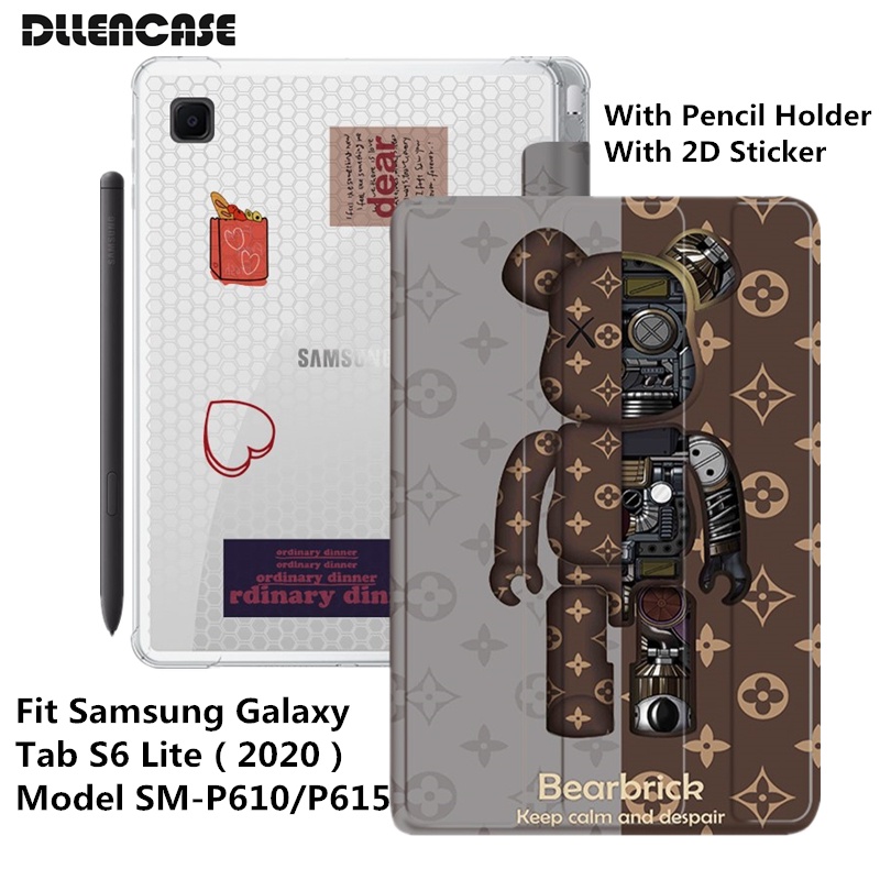 Dllencase เคสใส กันกระแทก พร้อมช่องใส่ปากกา สําหรับ Samsung Galaxy Tab S6 Lite 10.4 2020 Model SM-P6