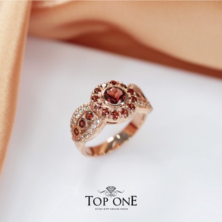 Top1Jewelry แหวนเงินแท้925 พลอย Garnet แท้