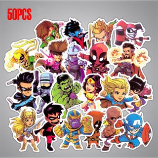 50ชิ้น superhero สติ๊กเกอร์คละลาย กันน้ำ