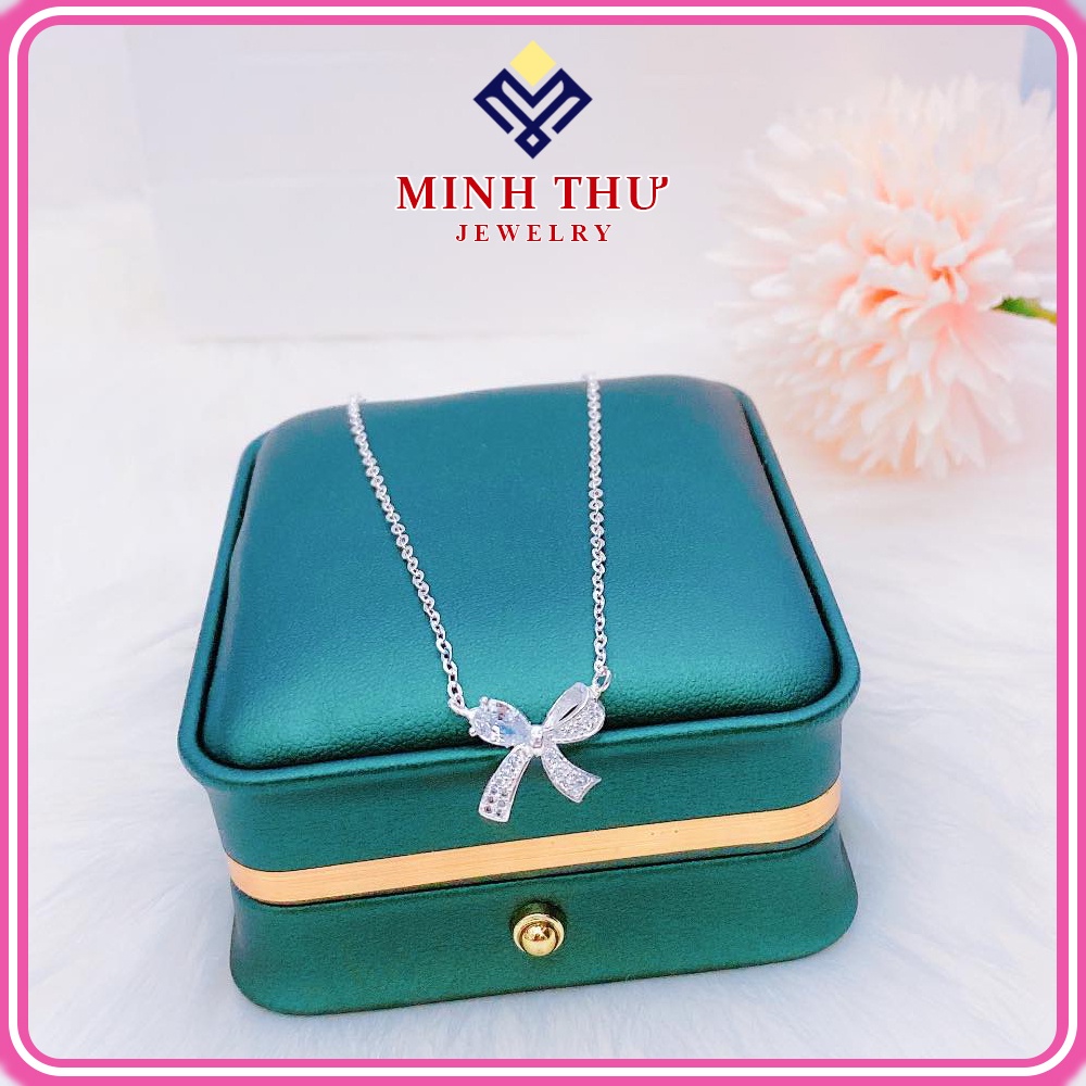 สร้อยคอผู้หญิงเงินแท้ 925 สุดน่ารักพร้อมหินรูปโบว์ MINH THU JEWELRY MTD8053