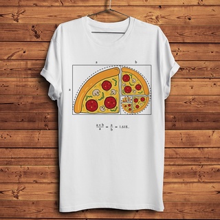 เสื้อยืดครอปเสื้อยืดแขนสั้นลําลอง ผ้าฝ้าย 100% พิมพ์ลาย Fibonacci Sequence The Golden Crust Ratio Pizza Geek สําหรับผู้ช