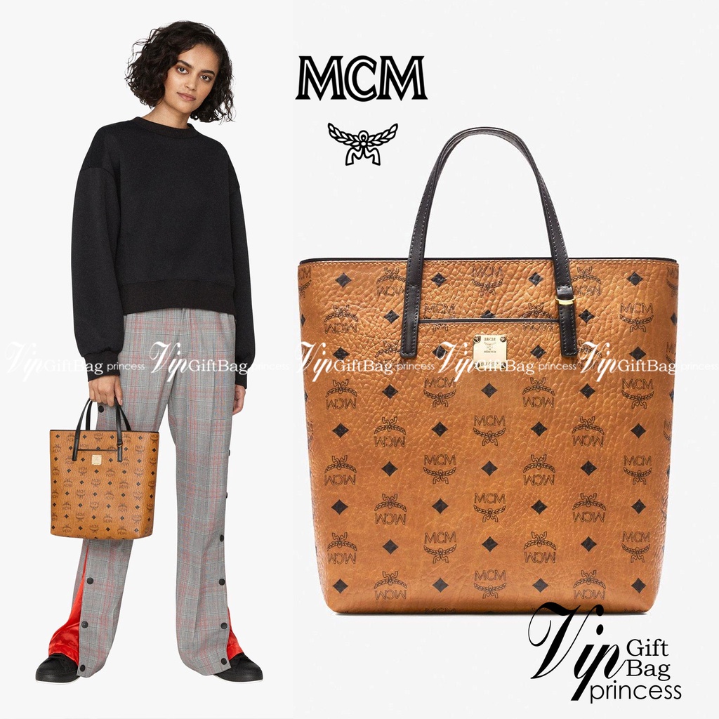 หนังแท้ MCM Anya Shopper in Visetos / MCM Tote Bag  พร้อมส่งที่ไทย