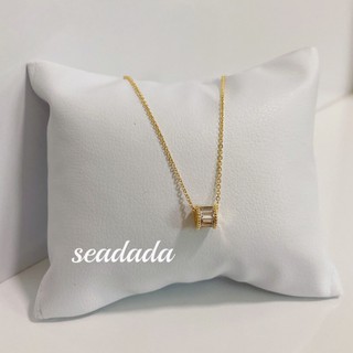 seadada สร้อยคอเกาหลี  จี้เพชร 14k Three-dimensional zircon necklace