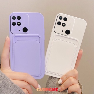 เคสโทรศัพท์ซิลิโคน TPU แบบนิ่ม ทรงสี่เหลี่ยม กันกระแทก มีช่องใส่บัตร สําหรับ Xiaomi Redmi 10 10A 10C A C 10C 10A 4G 5G